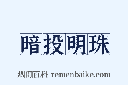 暗投明珠是什么意思的图片